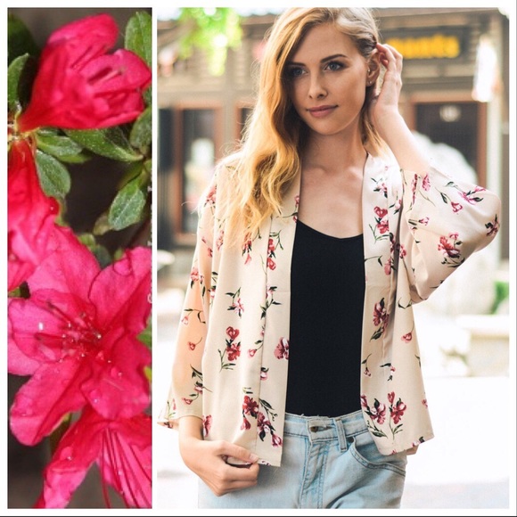 littlegypsie Jackets & Blazers - *CLEARANCE* Red Gardenias Kimono Cardigan